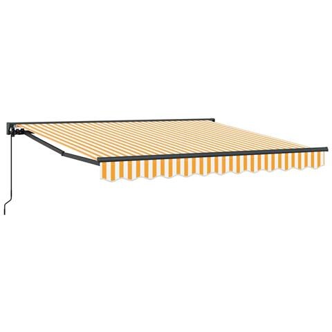 Tenda Retrattile Giallo e Bianco 300x250 cm Tessuto - Foto 1