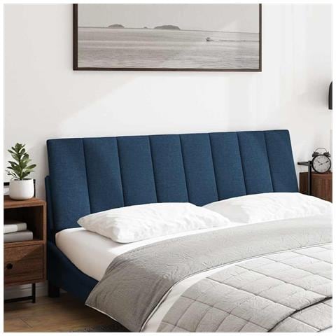 Cuscino Testiera Blu 160 cm in Tessuto - Foto 2