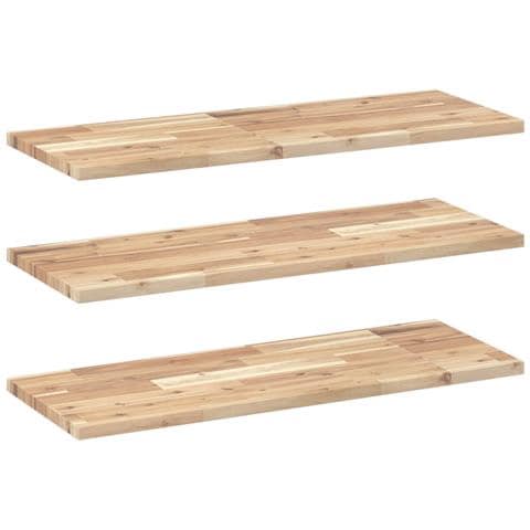 Mensole da Parete 3 pz 100x30x2 cm Legno Acacia Non Trattato - Foto 1