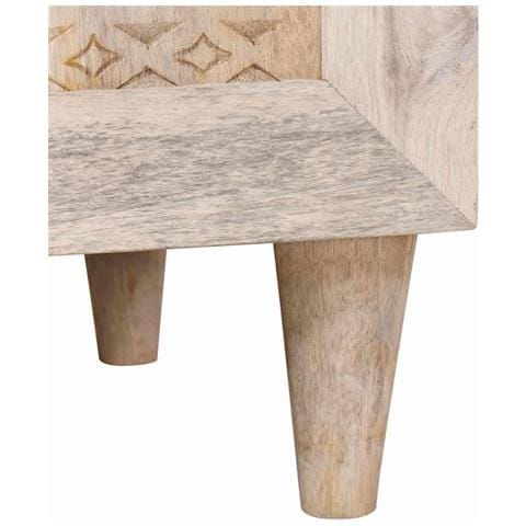Comodino Beige 50 x 33 x 60 cm legno massello di mango - Foto 9