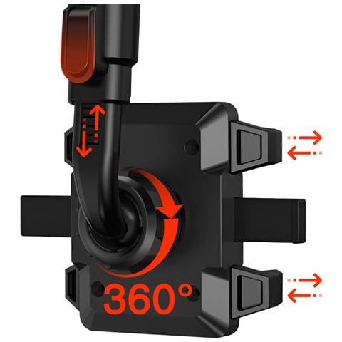 Supporto Per Auto Per Smartphone Universale Da Fissare Sullo Specchietto Retrovisore Centrale, Nero - Foto 2