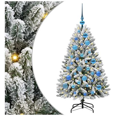 Albero di Natale artificiale con 150 LED Verde e Bianco 120 cm - Foto 1