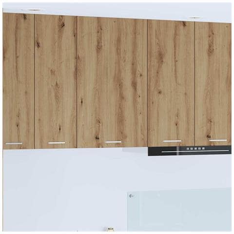 Armadio pensile Riga Rovere Artigiano e Bianco 50 x 31 x 80 cm - Foto 2