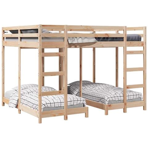 Struttura letto a castello triplo Marrone 160 x 200 cm - Foto 1