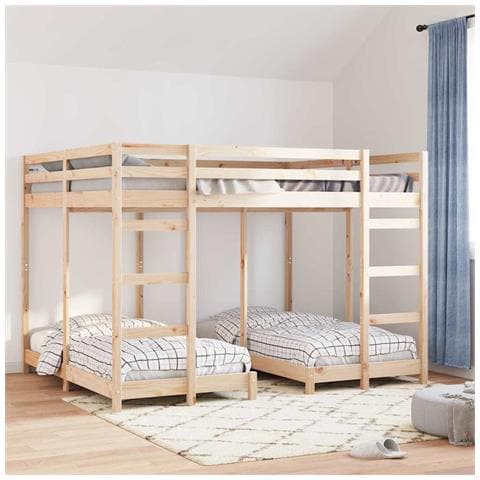 Struttura letto a castello triplo Marrone 160 x 200 cm - Foto 2