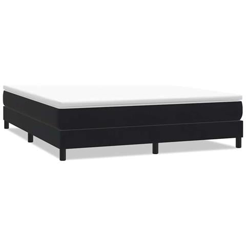 Giroletto a Molle senza Materasso Nero 180x210 cm in Velluto - Foto 1