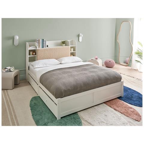 Letto Con Cassetti Contenitori Bizou 160 X 200 Cm Bianco - Foto 1