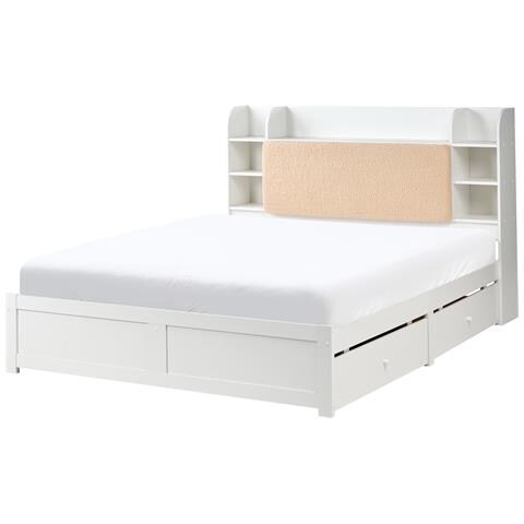 Letto Con Cassetti Contenitori Bizou 160 X 200 Cm Bianco - Foto 2