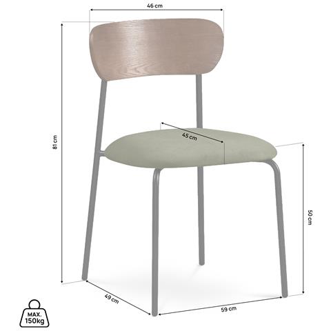 Set Di 2 Sedie Gaby In Ciniglia Beige In Stile Contemporaneo - Foto 8