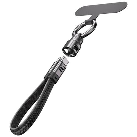 Cavo Di Ricarica Da Type-c A Type-c Pd240w Con Laccetto In Pelle Black - Foto 1