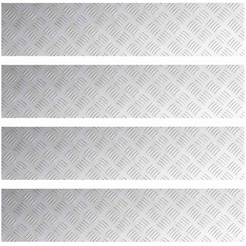 Dischi Quadrati 4 pcs Argento 90 x 20 cm Alluminio - Foto 1
