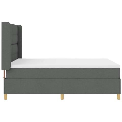 Letto a molle con materasso Grigio 140 x 190 cm Tessuto - Foto 9