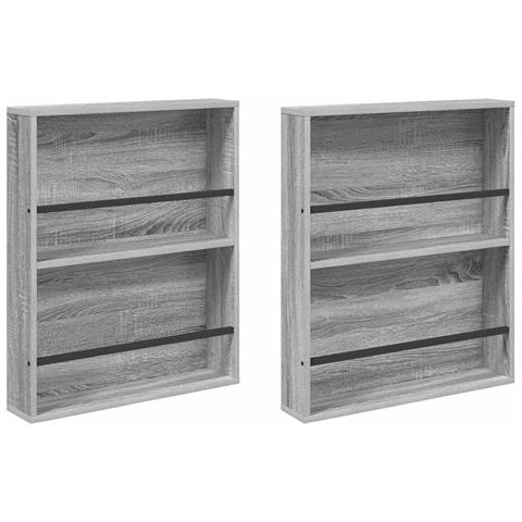 Scaffale per riviste 2 pcs Grigio Sonoma 60 x 12 x 70 cm - Foto 1