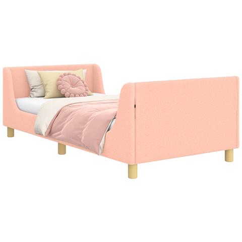 Struttura letto bambini con testata Rosa 80 x 200 cm Bouclé - Foto 1