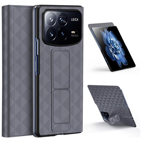 Cover per Mix Fold 4 5G - Pelle /PU, Grigio, Con Soporte - Foto 1