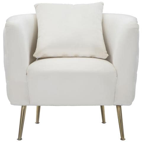 Poltrona Bucarest In Velluto Crema Con Braccioli Capitonne E Gambe Oro 76x74x73 Cm - Foto 2