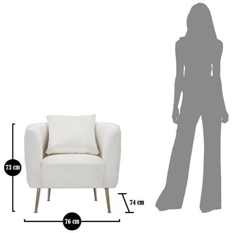 Poltrona Bucarest In Velluto Crema Con Braccioli Capitonne E Gambe Oro 76x74x73 Cm - Foto 8