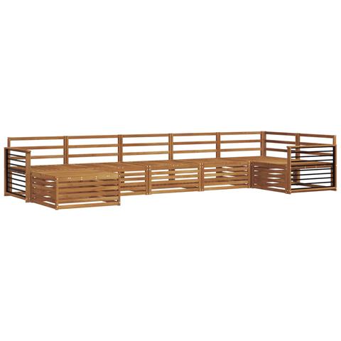 Set divani 7 pcs Naturale Legno di Acacia Massello - Foto 1