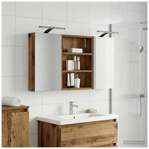 Set di Armadi da Bagno con lo scaffale 3 pcs 100 x 10,5 x 50 cm - Foto 2
