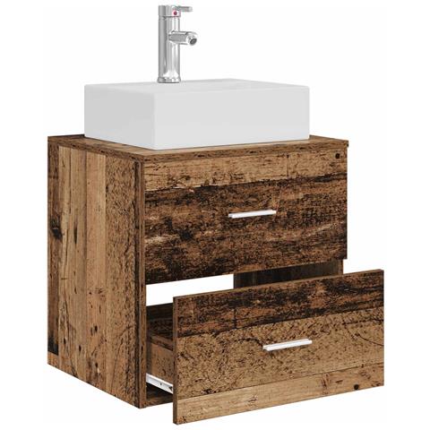 Mobile Lavabo da Parete Legno antico 49,5 x 41 x 62,5 cm - Foto 2