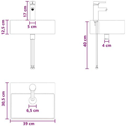 Mobile Lavabo da Parete Legno antico 49,5 x 41 x 62,5 cm - Foto 8