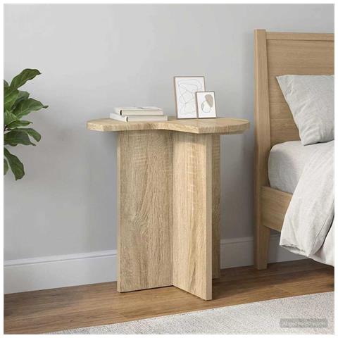 Tavolo laterale Rovere Sonoma Ø 39 x 38 cm Legno ingegnerizzato - Foto 2