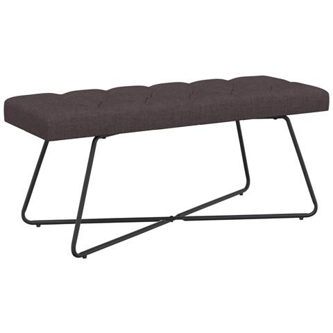 Panchina con bottoni imbottiti Marrone Scuro 110 x 40 x 46 cm - Foto 1