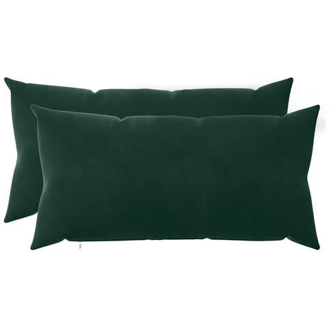 Cuscino con cuscino HEERLEN 2 pz Verde Scuro Velluto - Foto 1