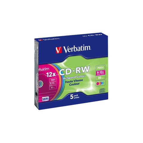 CD-RW DataLifePlus 8-10x 700MB Hi-Speed 5pz Slim Colours - Foto 1