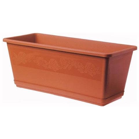 Fioriera Balconella Cm. 50 Con Sottovaso Colore Terracotta - Foto 2