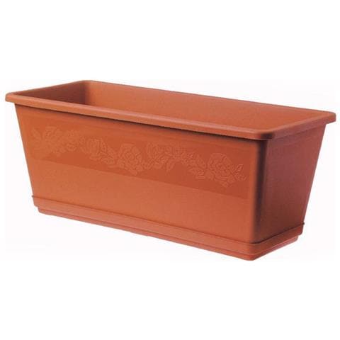 Fioriera Balconella Cm. 50 Con Sottovaso Colore Terracotta - Foto 1