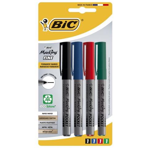 Marcatore Permanente Marcatore Pocket 1445 Assortiti X4 - Foto 1