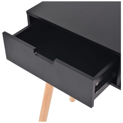 Tavolo Consolle In Legno Di Pino Massello 80x30x72 Cm Nero - Foto 2