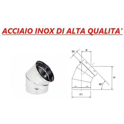 Gaggioli - Canale tubo ø 120 mm canalizzazione tondo a 45° in acciaio inox  per cappa - ePRICE
