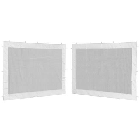 Pareti per Tendostruttura 2 pz Bianco e Nero in Rete - Foto 1