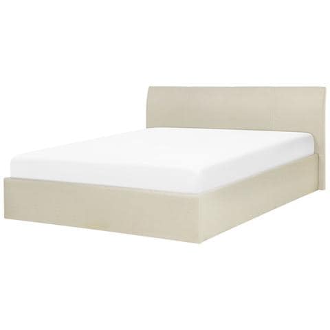 Letto In Tessuto Beige Con Contenitore 160x200cm Orbey - Foto 22