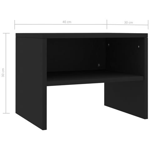 Comodini 2 pz Neri 40x30x30 cm in Legno Multistrato - Foto 8