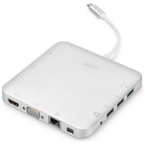 ASSMANN Electronic DA-70863 USB 3.1 (3.1 Gen 2) Type-C Argento replicatore di porte e docking station per notebook - Foto 1