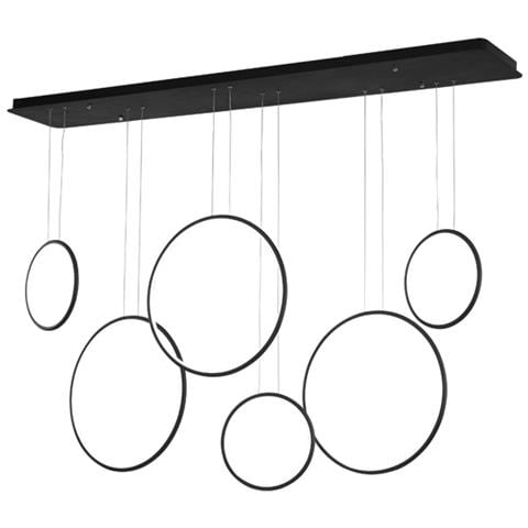 Lampada A Sospensione Led Cerchi N ° 1 Nero 180 Cm In 3k - Foto 1