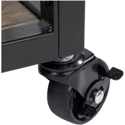 Carrello Cucina Rustico, Portabottiglie A Tre Livelli Con Portabottiglie E Bicchieri - 80 X 89,5 X 40 Cm, - Foto 7