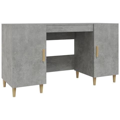 Scrivania Grigio Cemento 140x50x75 Cm In Legno Multistrato - Foto 1