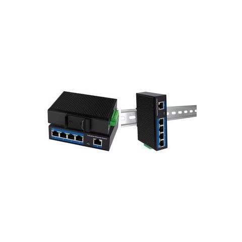 Industrial Gigabit Ethernet Switch, 5-port 10/100/1000 Base-tx Rj45, Plug & Play, Schwarzes Metallge - 1 Stck (ns202) - Foto 1