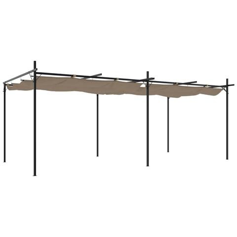 Pergola Con Tetto Retrattile Tortora 589x292x230 Cm - Foto 1