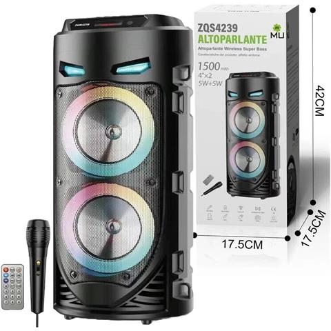 New   Cassa Karaoke Fire 1 Usb Ax Sd Dj Party Speaker 10w Luci Led - Foto 1