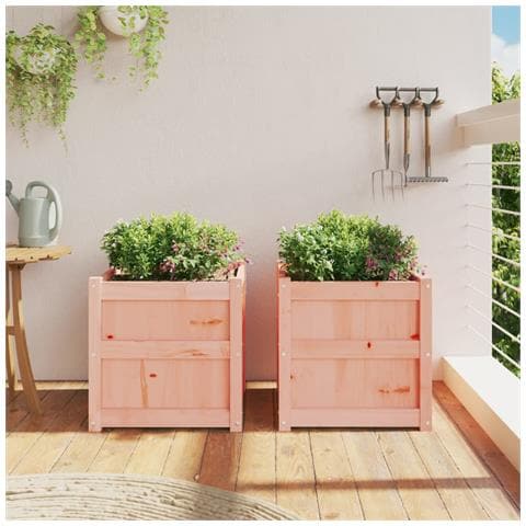 Fioriere Da Giardino 2 Pz In Legno Massello Di Douglas - Foto 2