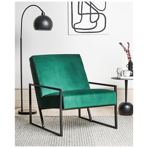 Poltrona Velluto Verde Delary - Foto 1