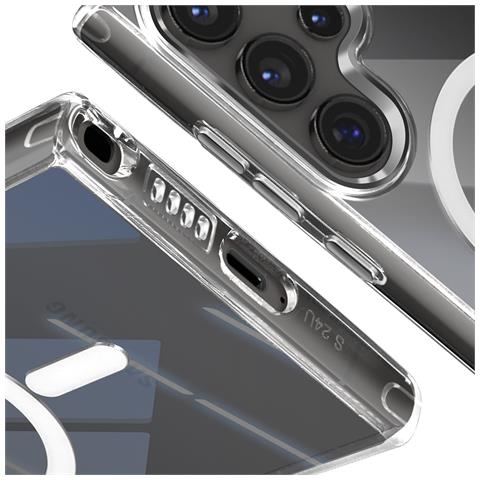 Cover Magsafe Per Samsung S24 Ultra Semirigida Bordo Metallizzato - Foto 5