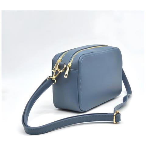 Borsa A Tracolla Roma - Blu - Pelle Di Vitello Dollaro - 24x9x15 Cm - Foto 2