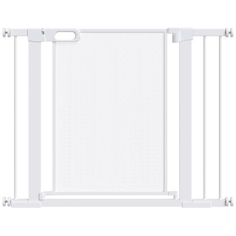 Cancellino Per Cani Estensibile A Pressione Con Chiusura Automatica Per Spazi Da 75-103cm, Bianco - Foto 1