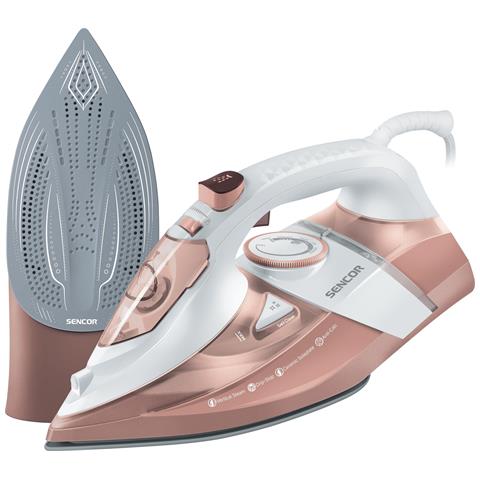 Ferro Da Stiro A Vapore 3200w Piastra In Ceramica Bianco-rosa - Foto 1